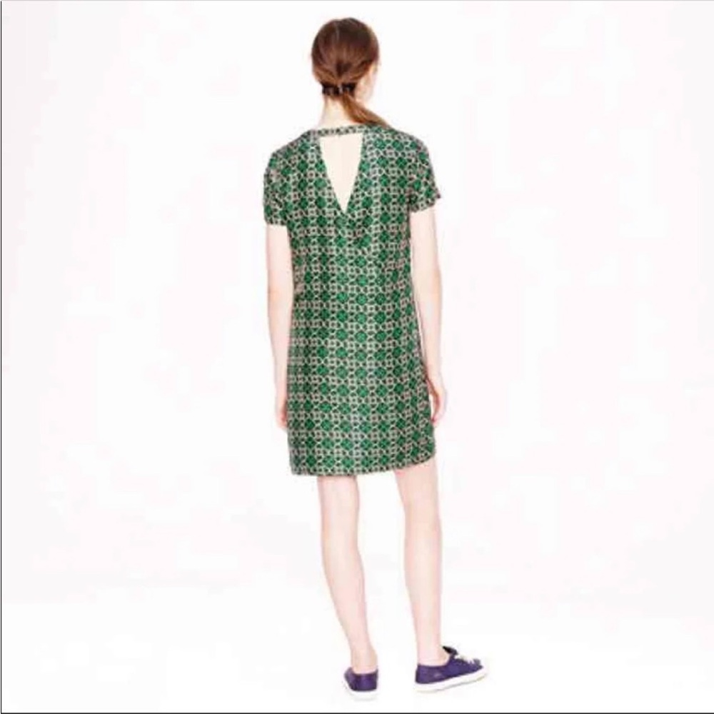 J.Crew Dresses | silk lattice pattern shift dress, size 0 - Picture 2 of 8